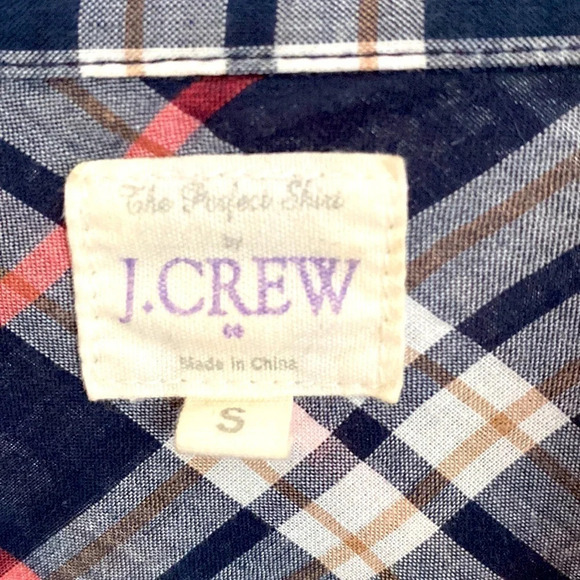 JCrew “The Perfect Shirt” cotton plaid button down size Small - Picture 2 of 4